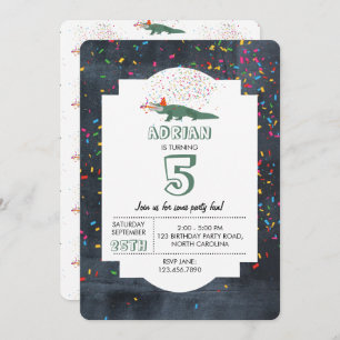 Convites Crocodilo de Alligador - Festa de aniversário anim