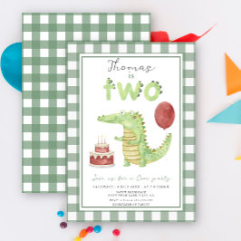 Convites Crocodilo de Aquarela Cólvora Duas Festas de anive