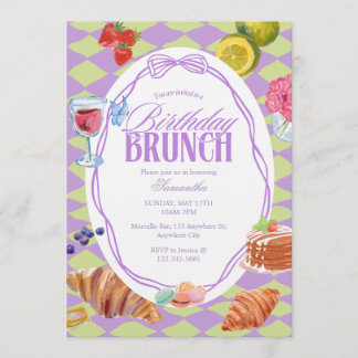 Convites Croissant Pastel Aniversário Brunch