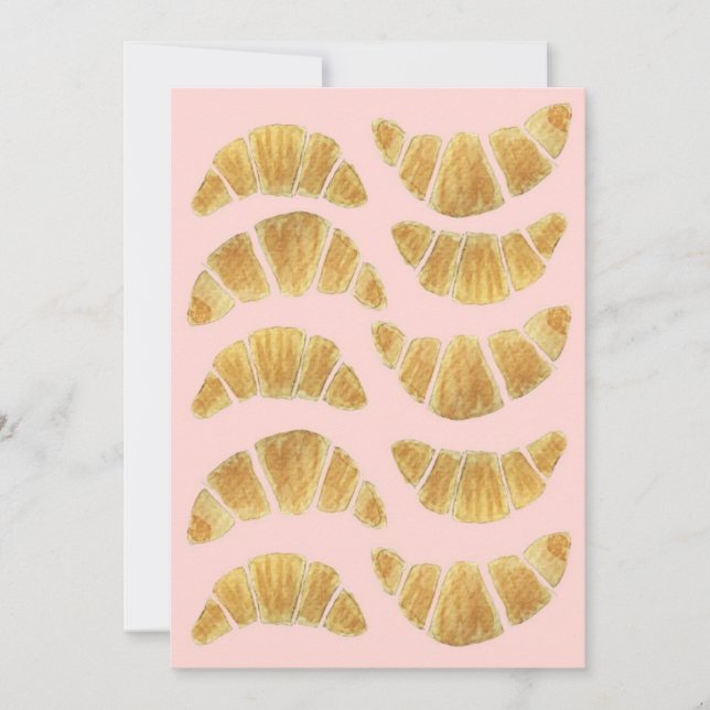 Convites Croissant Rosa Aquarela  (Frente)