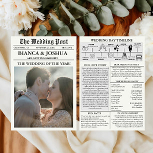 Convites Cronograma da cerimônia de casamento de fotos excl