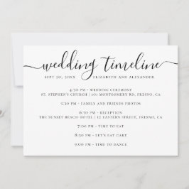 Convites Cronograma de Casamento | Agenda Minimalista Moder