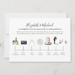 Convites Cronograma de Casamento da Igreja de Cores Aquátic