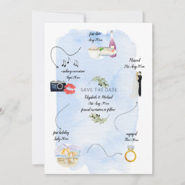 Convites Cronograma de casamento de como nos conhecemos Sal