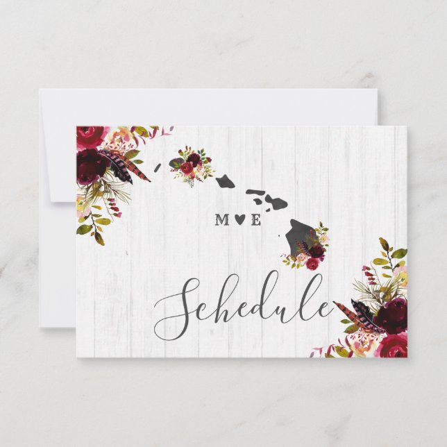 Convites Cronograma de Casamento Rústico no Destino do Esta (Frente)