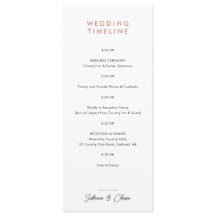 Cronograma de Itinerário de Casamento Rose Blush