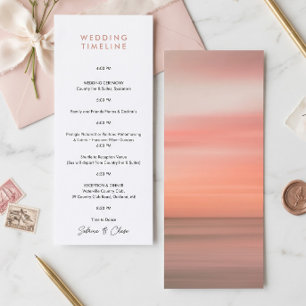 Convites Cronograma de Itinerário de Casamento Rose Blush