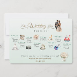 Convites Cronograma do Programa de Casamento Mínimo Elegant