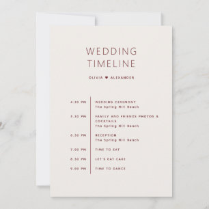 Convites Cronologia de Casamento em Marfim Suave Itinerár