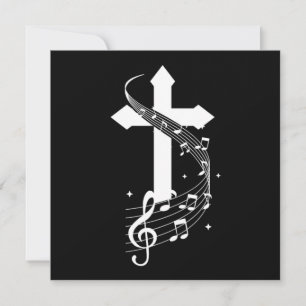 Convites Cross Music Notes Músico Cantor Cantando Presente