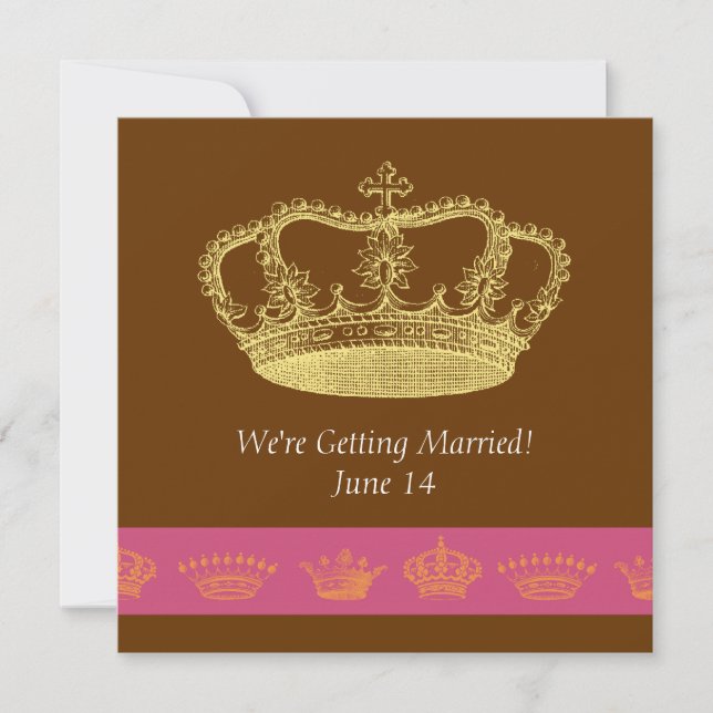 Convites Crown Designs - Rosa e Laranja (Frente)