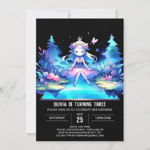 Convites Crown Modern Princess Birthday