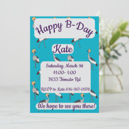 Convites Crowned Cranes Happy Birthday