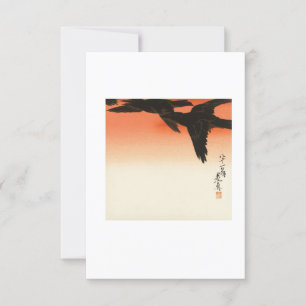 Convites Crows and Red Sky (1888 - 1889) Vintage Japonês P