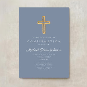 Convites Crucifixo de Madeira Religioso Menino Confirmação