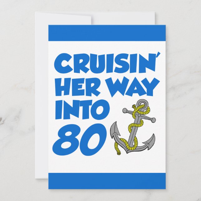 Convites Cruising Her Way Into 80 Invite (Frente)