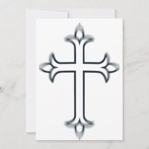 Convites Cruz Cristã Clássica Arte Minimalista Fina