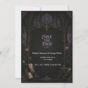 Convites Cruz da Igreja da Catedral Gótica Medieval Casamen