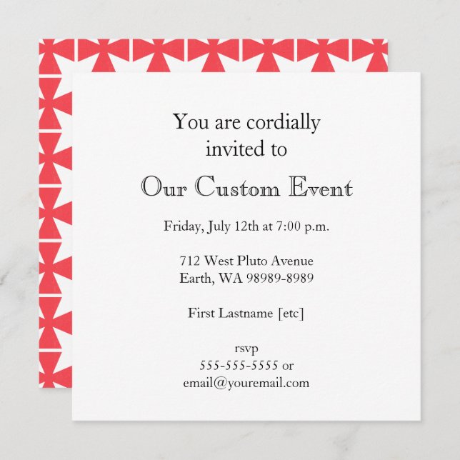 Convites Cruz de Freemasons Sueco (Frente/Verso)