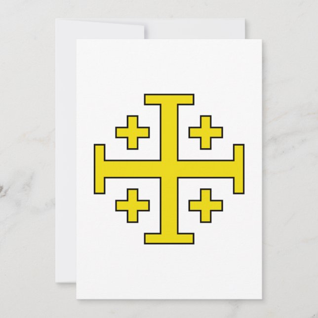 Convites Cruz de Jerusalém Cruz Quíntupla de Cristo (Frente)