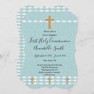 Convites Cruz de Jesus Cristo Luz Primeiro Sagrado Comm