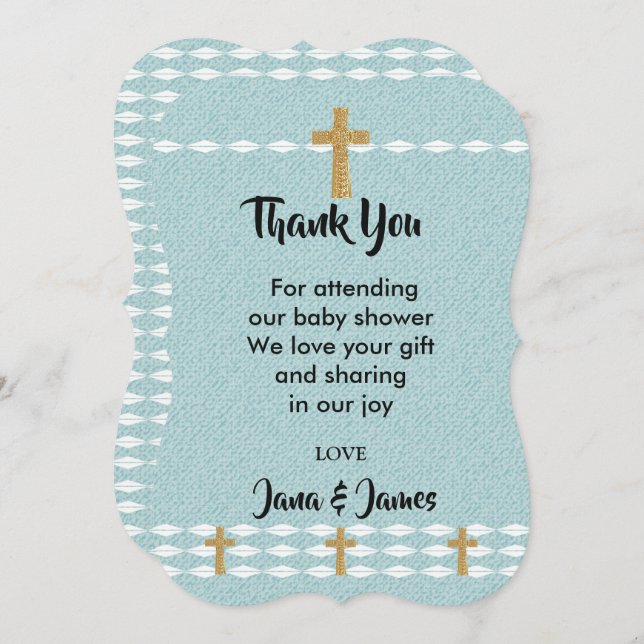 Convites Cruz de Jesus, Cristo, obrigado você (Frente/Verso)