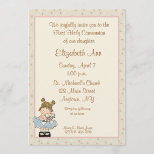 Convites Cruz de Menina Religiosa