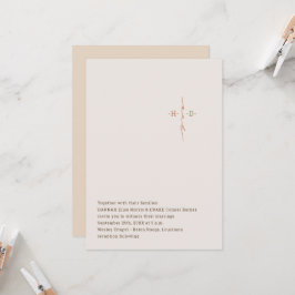 Convites Cruz de Monograma com Letra Manual para Casamento 