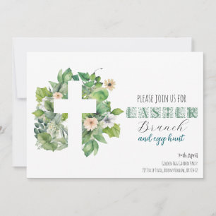 Convites Cruz de Verdura Cristã Celebração de Páscoa