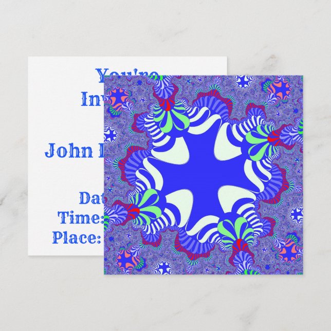 Convites Cruz Retroativa Azul (Frente/Verso)