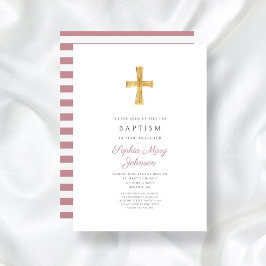 Convites Cruzada Religiosa Rosa Moderno Strips Menina Batis