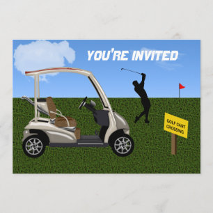 Convites Cruzamento do carro de golfe no fairway