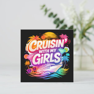 Convites Cruzando Divertido com Minhas Amigas Colorido Navi