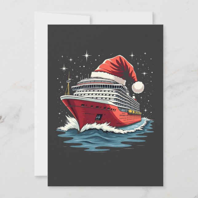 Convites Cruzeiro Familiar em Navio de Cruzeiro no Natal (Frente)