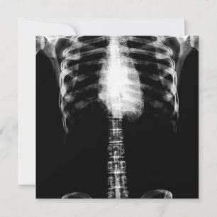CONVITES CRUZES DE TORSO DE ESQUELETON RAY - B&W