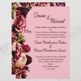 Convites Crysanthemum no Almond Blossom Rosa