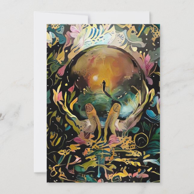 Convites Crystal Ball nas mãos de Deus (Frente)