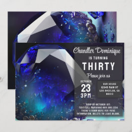 Convites Crystal Jewel Sagittarius Topaz Aniversário de dez