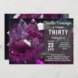 Convites Crystal Jewel Tone Cancer Ruby Red Julho Aniversár