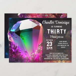 Convites Crystal Jewel Tone Tourmaline, Aniversário de outu