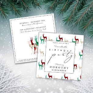 Convites Crystal Reindet QUALQUER Aniversário De Inverno