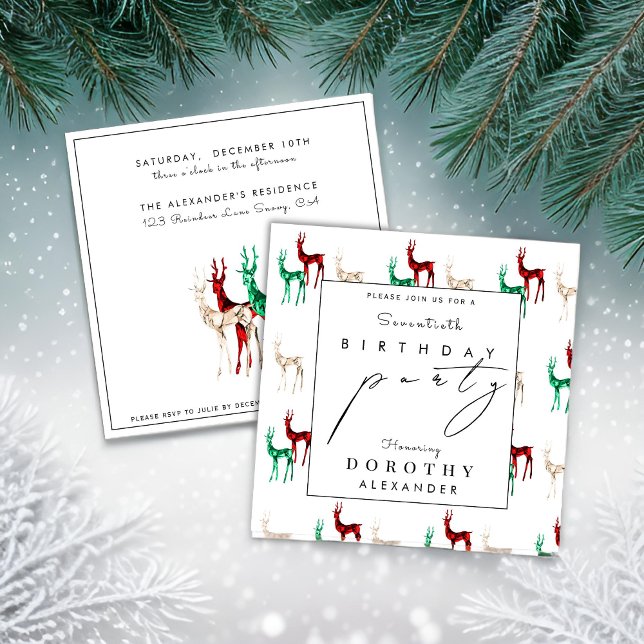 Convites Crystal Reindet QUALQUER Aniversário De Inverno (Criador carregado)