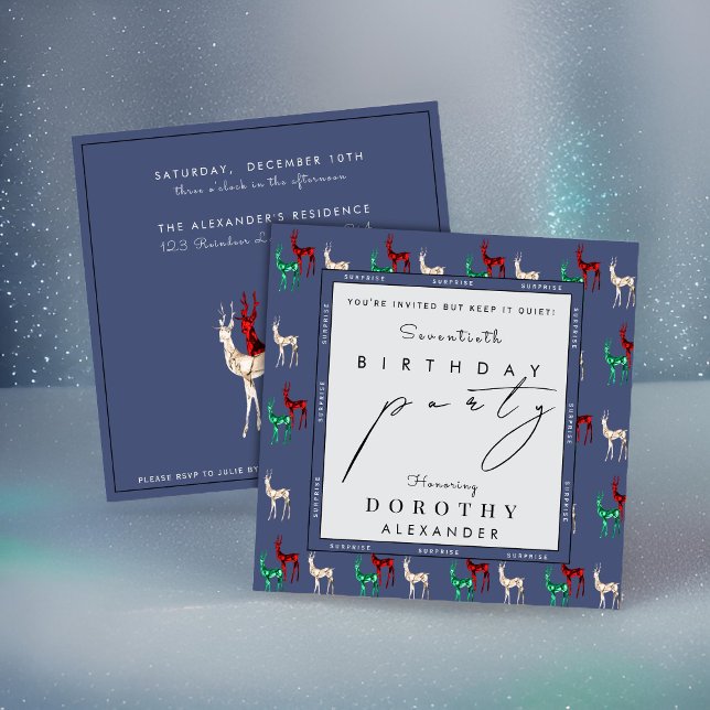 Convites Crystal Reindet QUALQUER Surpresa de inverno Anive (Criador carregado)