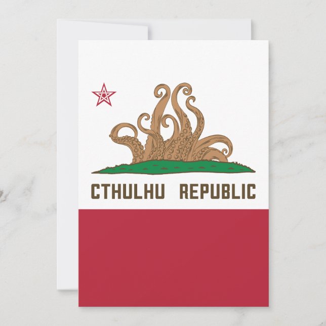 Convites Cthulhu República da Califórnia Flag Lovecraft (Frente)