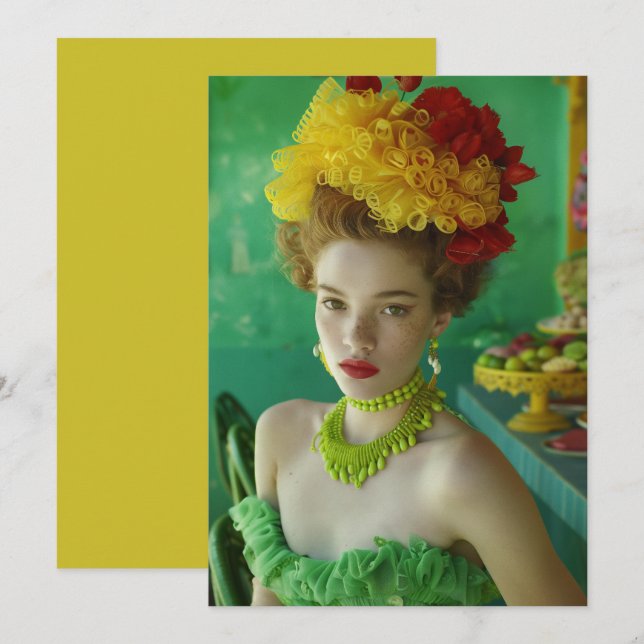 Convites Cubana Verde Amarillo (Frente/Verso)