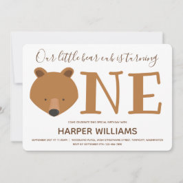 Convites Cubo De Urso Que Torna Um primeiro aniversario De