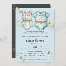 Convites Cueca De Bebê Whimsical Roupa Sexo Chá de fraldas