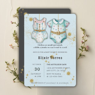 Convites Cueca De Bebê Whimsical Roupa Sexo Chá de fraldas