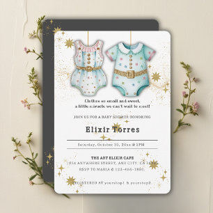 Convites Cueca De Bebê Whimsical Roupa Sexo Chá de fraldas