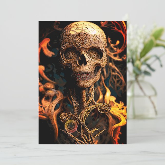 Convites Cuidado com o Halloween do Morto (Em pé/Frente)